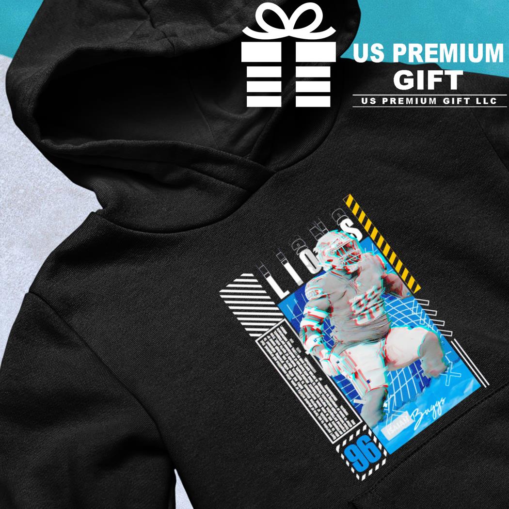 Isaiah Buggs 96 Detroit Lions football player glitch poster gift shirt,  hoodie, sweater, long sleeve and tank top