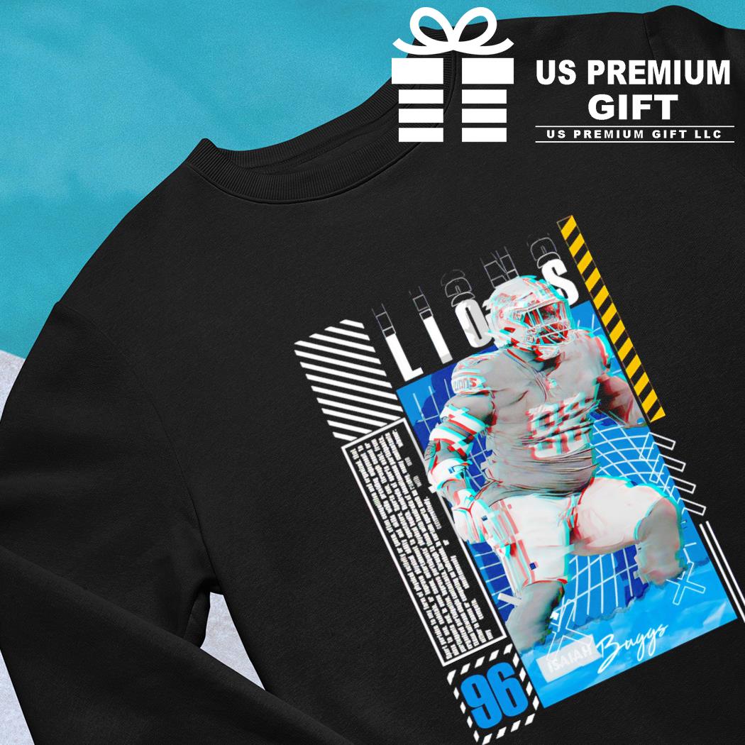 Isaiah Buggs 96 Detroit Lions football player glitch poster gift shirt,  hoodie, sweater, long sleeve and tank top