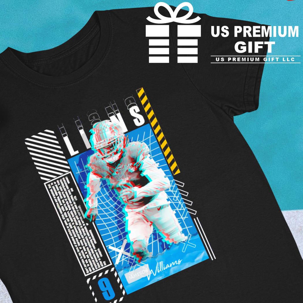 Jameson Williams 9 Detroit Lions football player glitch poster