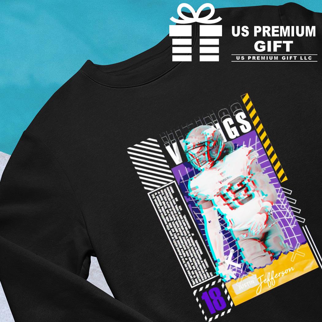 Justin Jefferson 18 Minnesota Vikings football player glitch poster gift  shirt, hoodie, sweater, long sleeve and tank top