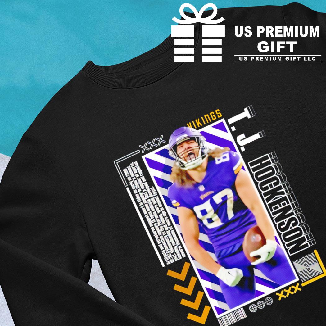 Minnesota Vikings football 87 TJ Hockenson player pose poster Us gift shirt,  hoodie, sweater, long sleeve and tank top