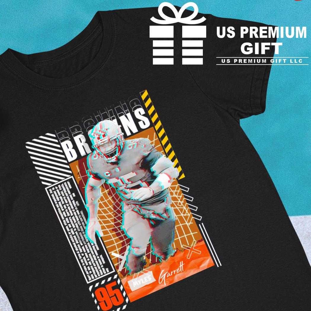 Myles Garrett 95 Cleveland Browns football player glitch poster