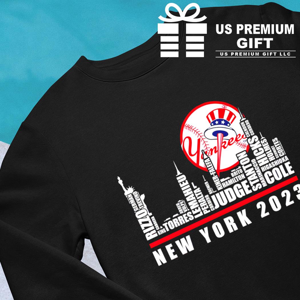 New York Yankees baseball skyline names player 2023 logo shirt, hoodie,  sweater, long sleeve and tank top