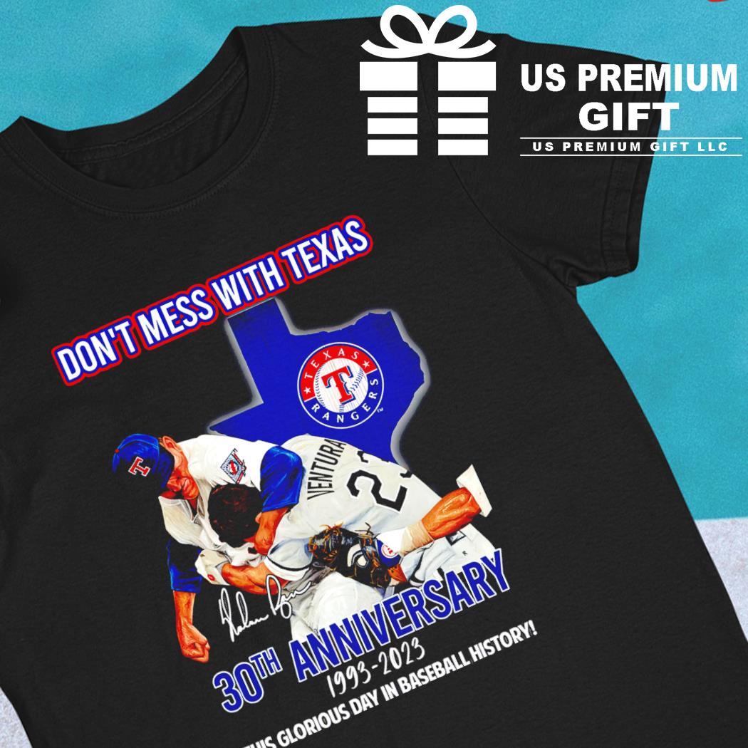 Nolan Ryan and Robin Ventura Texas Rangers this glorious day in baseball  history 30th anniversary shirt, hoodie, sweater and v-neck t-shirt