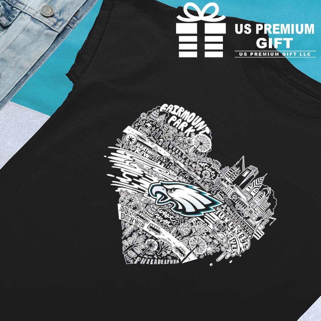 Philadelphia Eagles football logo Fairmount park heart funny shirt, hoodie,  sweater, long sleeve and tank top