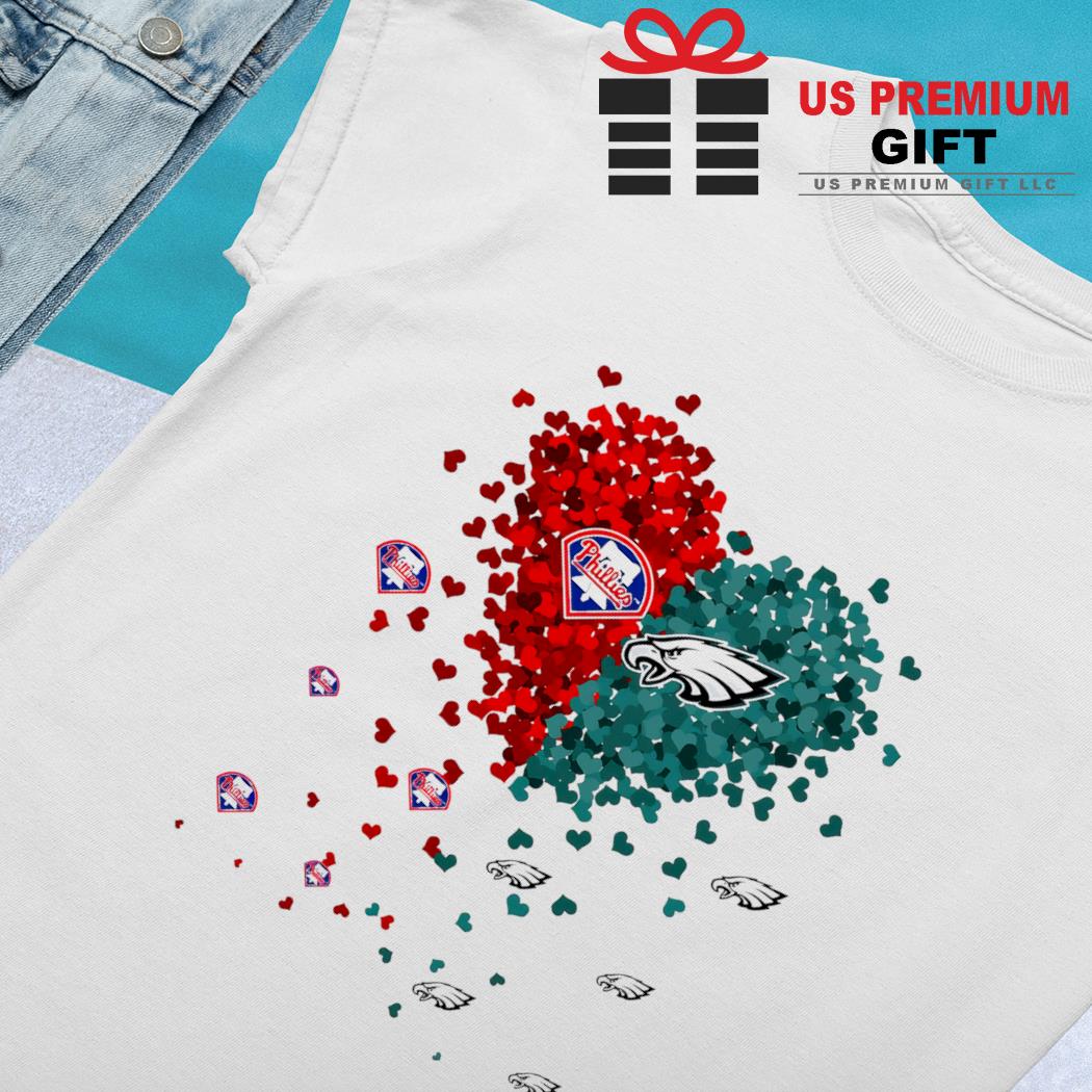 Unique Philadelphia Eagles Philadelphia phillies Tiny Heart Shape T-shirt -  Jomagift