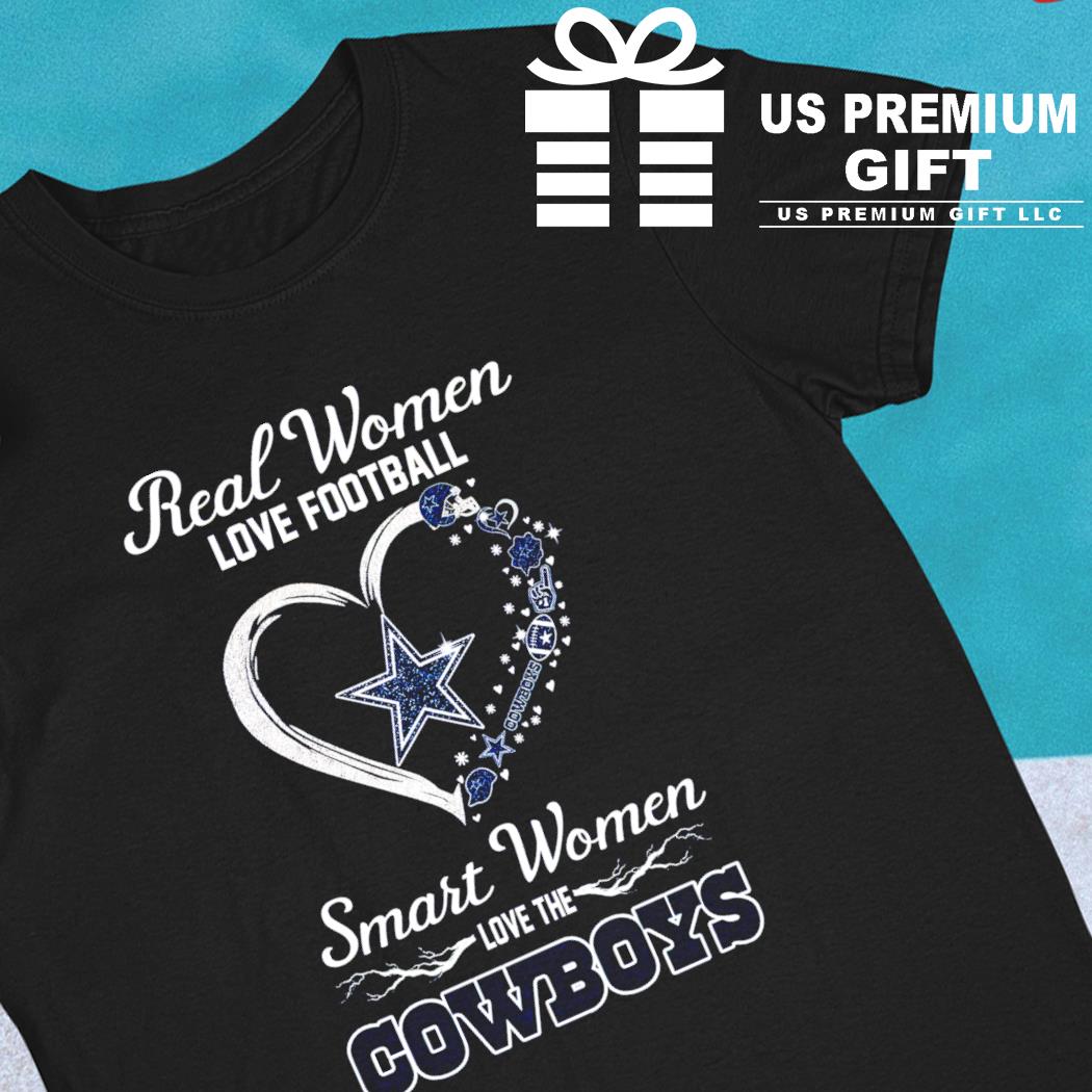 Real women love football smart women love Dallas Cowboys football logo  heart shirt, hoodie, sweater, long sleeve and tank top