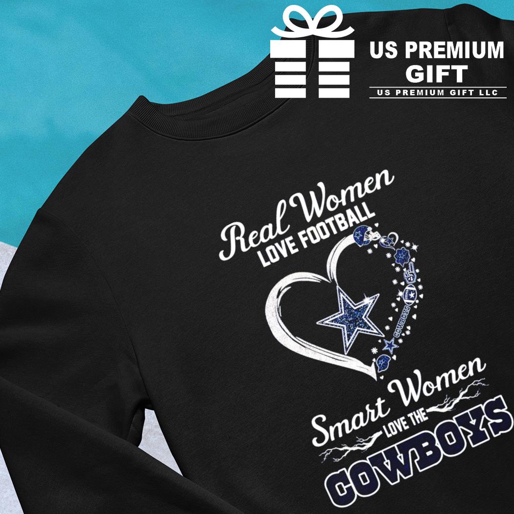 Real women love football smart women love Dallas Cowboys football logo  heart shirt, hoodie, sweater, long sleeve and tank top