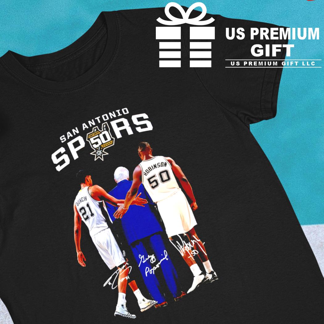 Gregg Popovich Tim Duncan David Robinson San Antonio Spurs T Shirt -   Worldwide Shipping