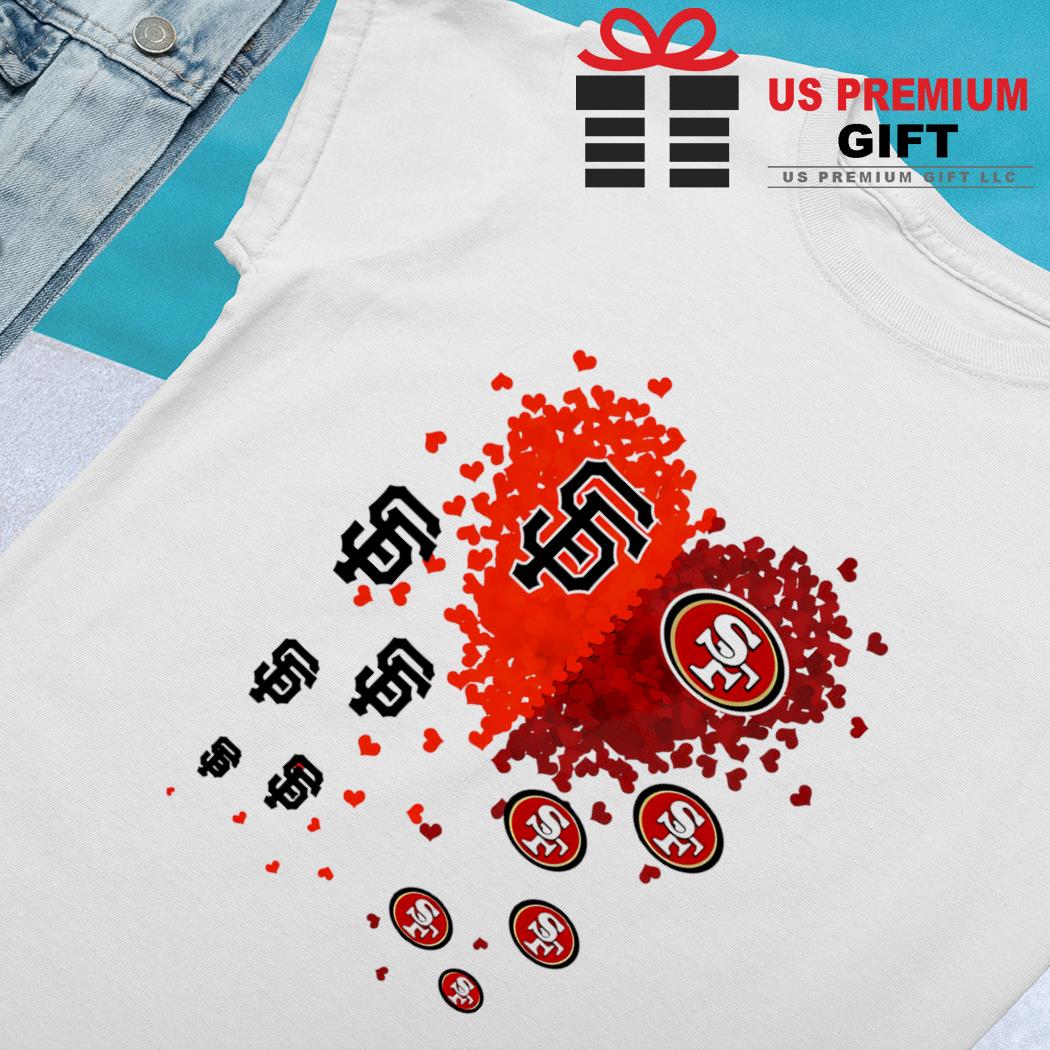 Unique San Francisco Giants San Francisco 49ers Tiny Heart Shape T