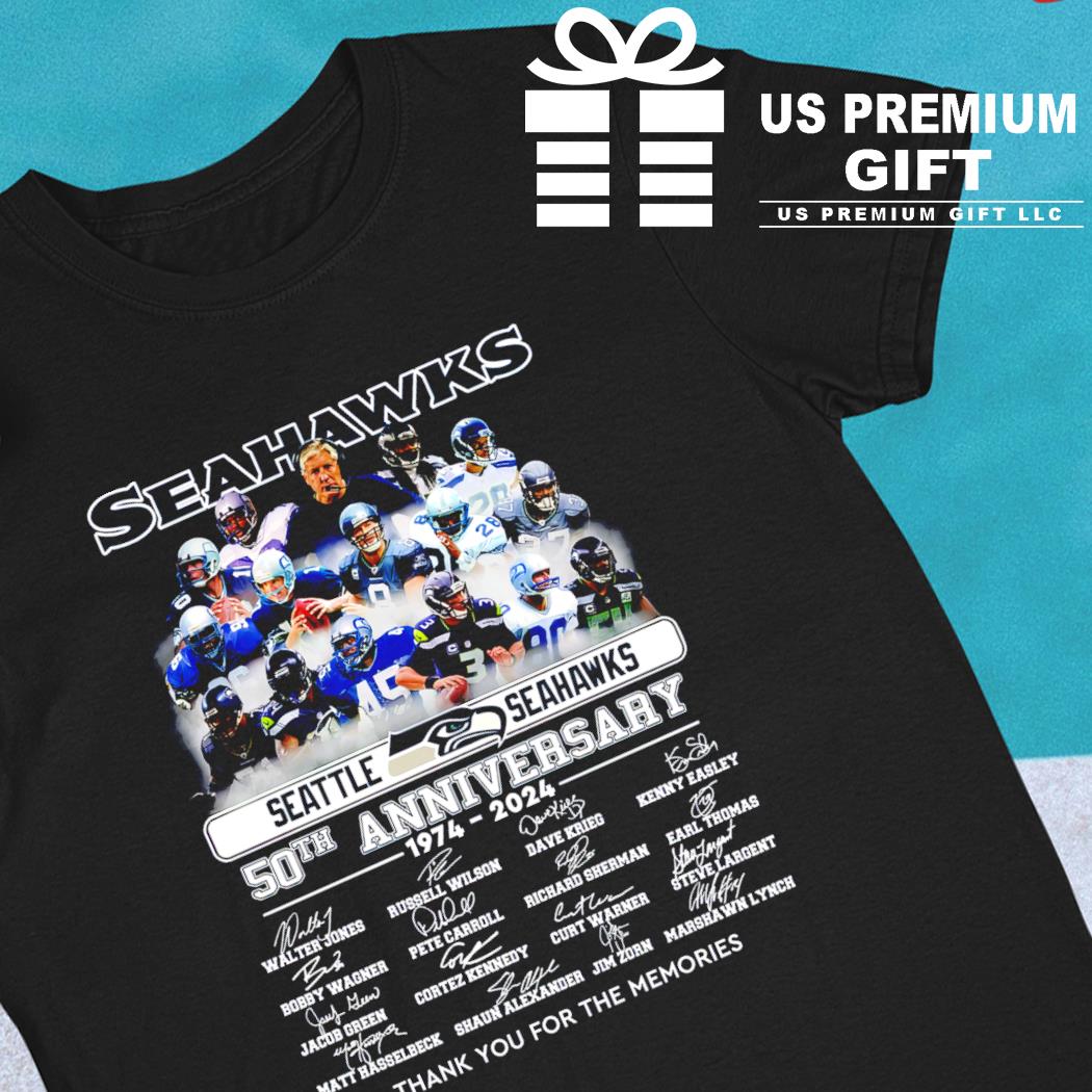 Seattle Seahawks 50th Anniversary 1974-2024 Thank You For The Memories  Shirt, hoodie, sweater, long sleeve and tank top