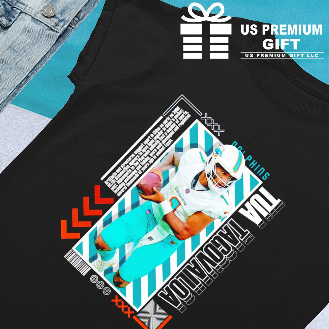 Tua Tagovailoa Miami Dolphins Football Black Crew T-Shirt S-5XL