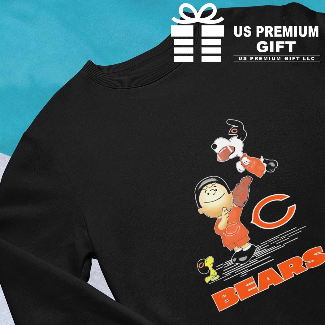 Chicago Bears Peanuts Charlie long logo sleeve and football cartoon sweater, Brown tank and hoodie, shirt, top Snoopy Woodstock