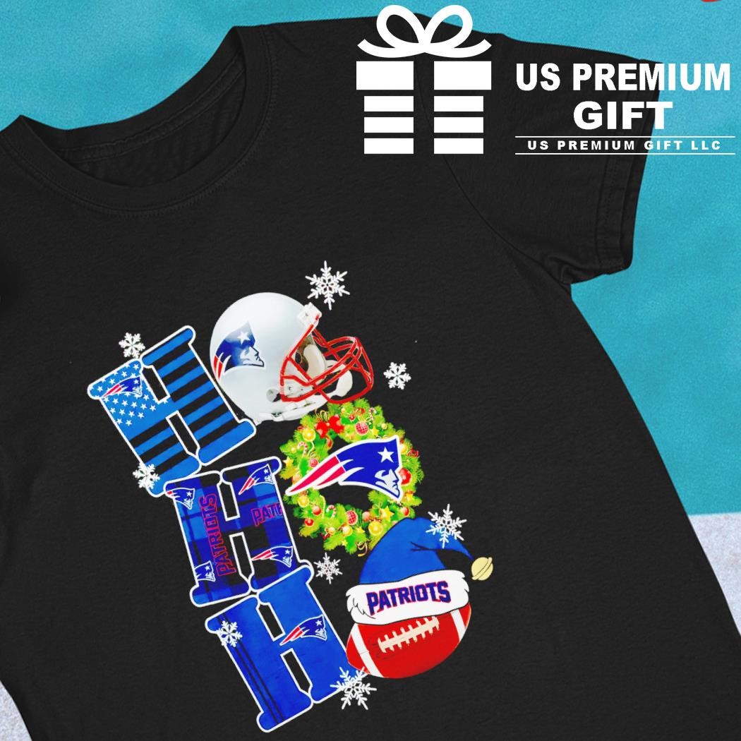 NFL New England Patriots Ho ho ho football helmet logo Christmas gift shirt