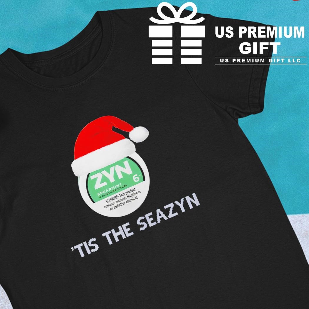 Tis the Seazyn Tacky Santa hat logo shirt