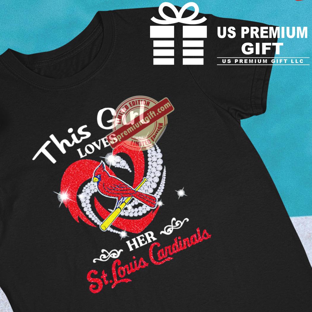 Girls St. Louis Cardinals Appliquéd Heart T-shirt St. Louis 