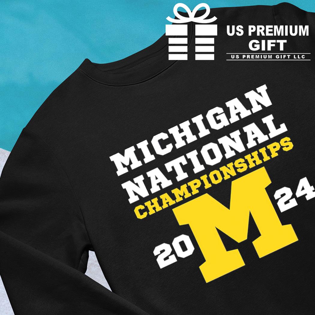 Michigan Wolverines football National Championships text logo 2024 gift ...