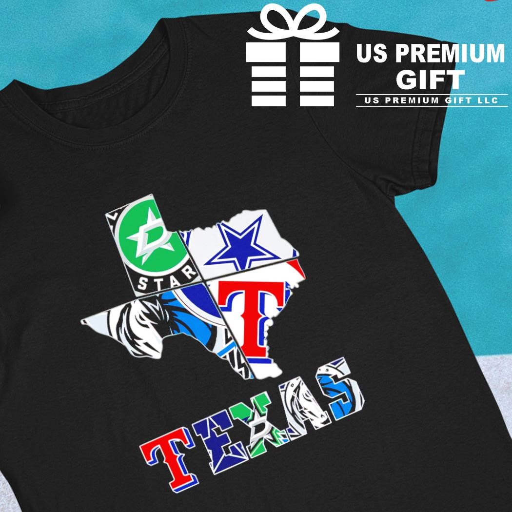 Dallas Cowboys Football and Dallas City Sport Black T-Shirt
