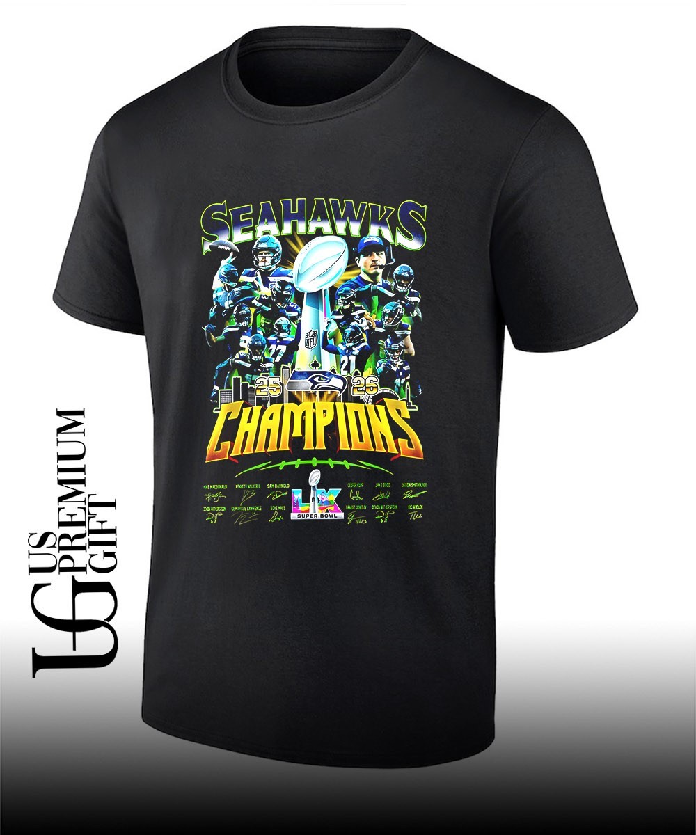 Seattle Seahawks Super Bowl 2X Champions 2026 trophy shirt, hoodie